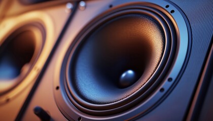 Portable Entertainment Device: Pastel Sound Speaker With Subwoofer For Concerts And Musical Elements Rendering