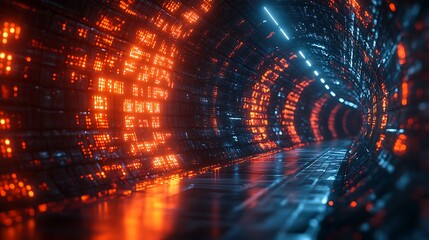 Mobile security technology with a glowing brick firewall forming a digital protective barrier