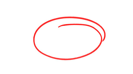 Red highlighter circle transparent. Red highlighter circle on white background. 