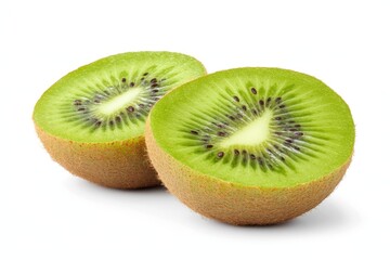 Fototapeta premium Kiwi slice on white background