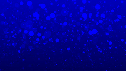 Blue Illuminated Small Particles Background. Dark blue glitter sparkles defocused rays lights bokeh abstract background. © Noor