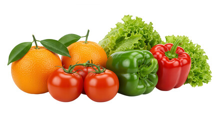 frutas e verduras no fundo transparente