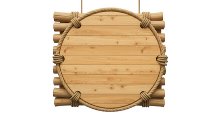 Naklejka premium circular bamboo wooden board on transparent background