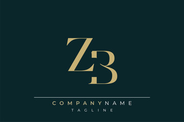 Elegant Monogram with Sophisticated Typography Design Featuring ZB with Sophisticated Typography