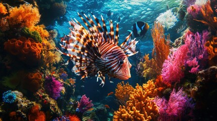 Vibrant Coral Reef Teeming With Colorful Tropical Fish