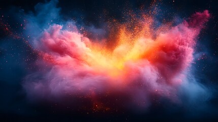 Naklejka premium Bright explosion of cinematic color and light effects representing artistic energy