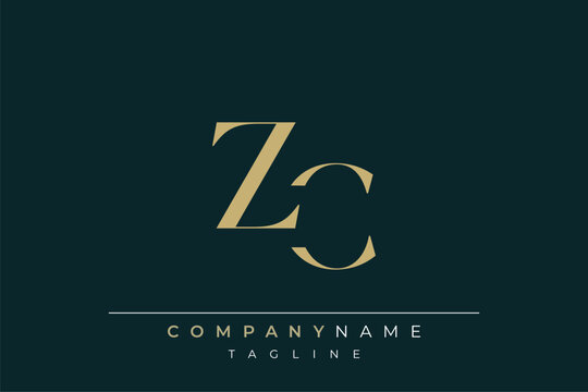 Elegant Monogram with Sophisticated Typography Design Featuring ZC with Sophisticated Typography