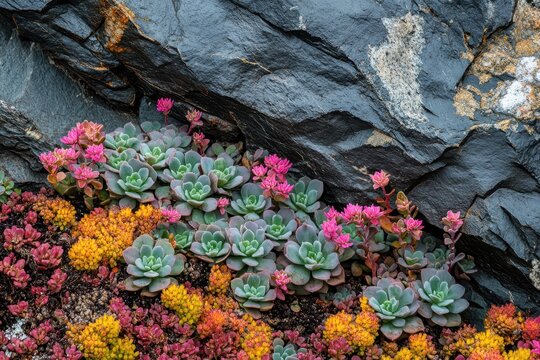 October daphne blooming sedum sieboldii plant