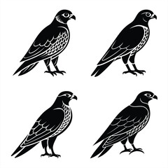 Stylized Falcon Silhouette Vector Icon Set Sharp & Professional Design.