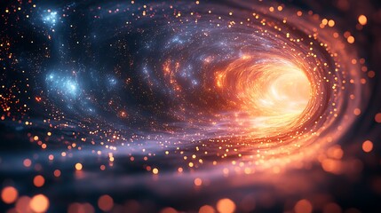 Fototapeta premium Cinematic energy represented through bright glowing light patterns and vivid colors