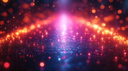 Fototapeta premium Cinematic energy represented through bright glowing light patterns and vivid colors