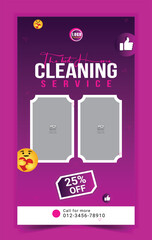 Corporate office and house cleaning service business promotion social media post or web banner template design