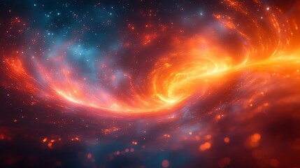 Naklejka premium Dynamic vision of filmmaking with vibrant light swirls and abstract color trails
