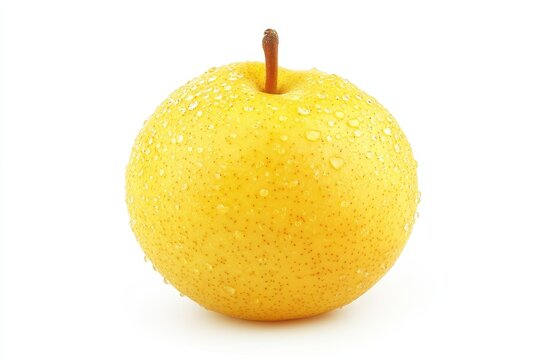 pear alone on a white backdrop cutout complete depth of field