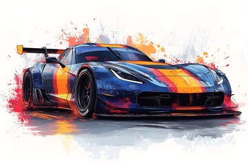 Dynamic Racing Car Design with Vibrant Colors.