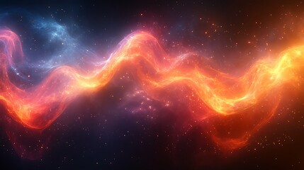 Obraz premium Abstract energy of filmmaking shown through multicolored light waves and motion