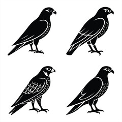 Stylized Falcon Silhouette Vector Icon Set Sharp & Professional Design.
