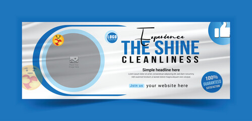 Corporate office and house cleaning service business promotion social media post or web banner template design