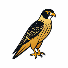Falcon Bird Silhouette Vector Icon White Background.