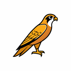 Falcon Bird Silhouette Vector Icon White Background.