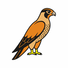 Falcon Bird Silhouette Vector Icon White Background.