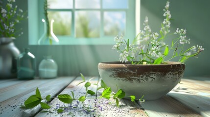 Power Of Herbs For Human Health. Herbalist Advertising