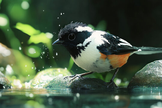 A depiction of a hadida bird in its natural habitat, foraging for food