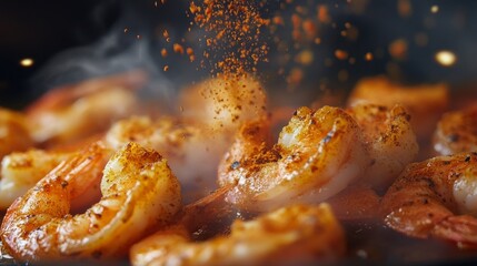 Cajun seasoning sprinkled on a delicious shrimp dish