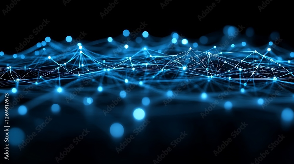 Poster interconnected nodes, a visual representation of network dynamics and connectivity