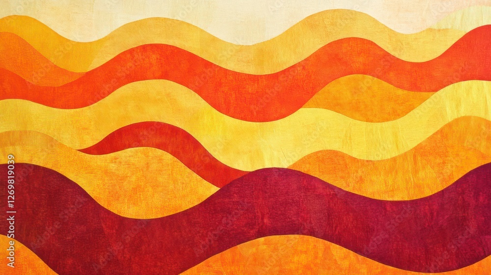 Poster abstract warm hues wave pattern design