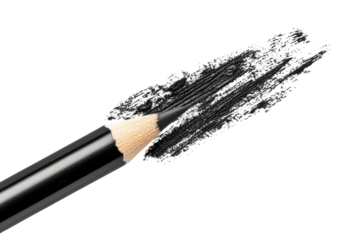 Creating bold contrasts with a black pencil on a pristine white canvas during artistic expression isolated on transparent background