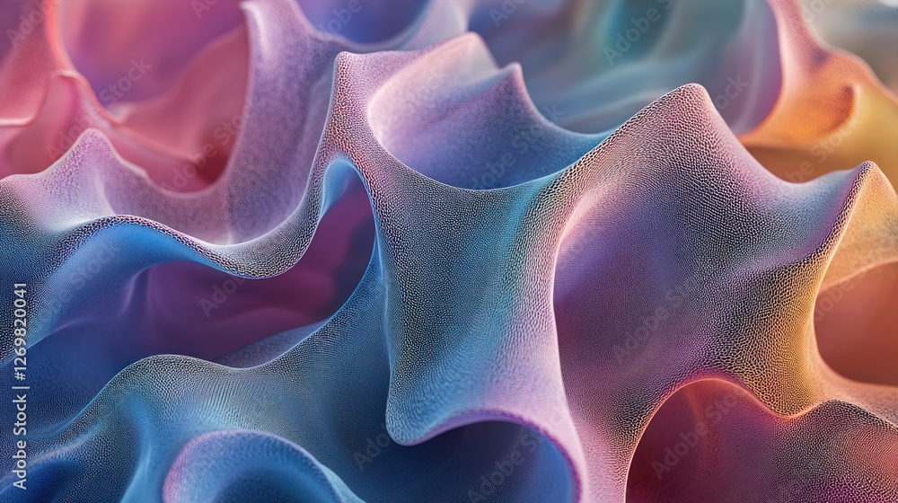 Poster abstract colorful wavy mesh surface texture
