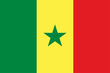 Senegal flag original color and proportions