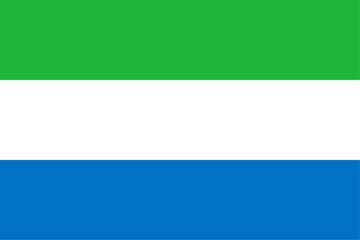 Sierra Leone flag original color and proportions