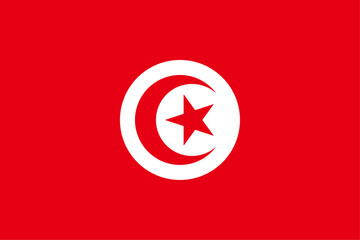Tunisia flag original color and proportions