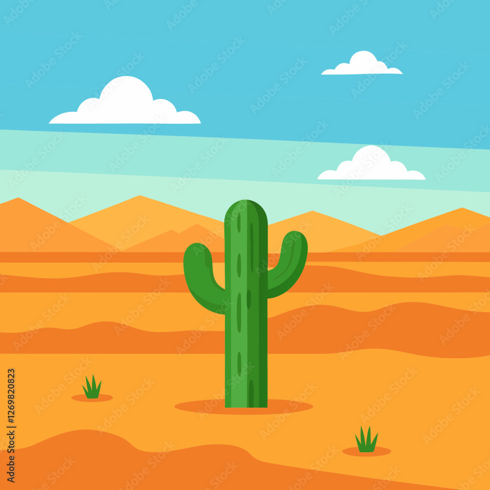 Wall mural desert landscape with cactus