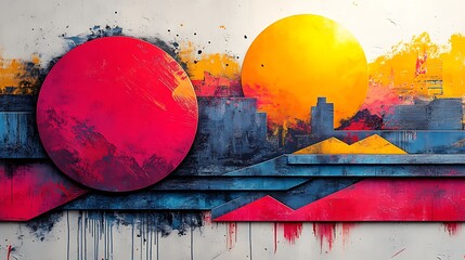 Digital era inspired abstract 80s artwork featuring innovative collage techniques on white