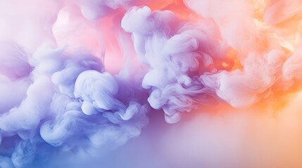 Abstract Pastel Color Ink Swirls in Water