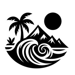 vector illustration of a tropical island