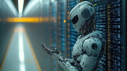 Robot inspecting server room data center