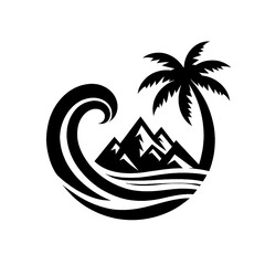 vector illustration of a tropical island