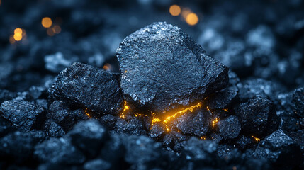 pile of small, irregularly shaped mineral elements found in modern industrial or natural environments, symbolizing raw materials, earth, and the essence of natural resources