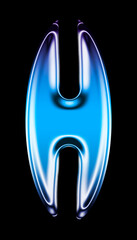 glowing font letter H
