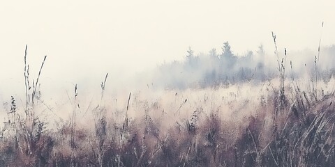 Nature Scene, Abstract Landscape Background. Gentle Beige Minimalist Colorscheme with Wild Meadow.