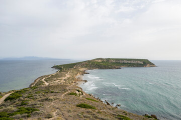 Fototapeta premium Capo San Marco in Europe, Italy, Sardinia, Cabras, in summer, on a sunny day.