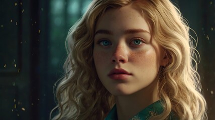 Naklejka premium portrait of a young blonde woman