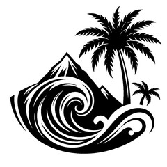vector illustration of a tropical island