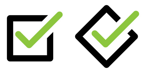 Check mark icon set simple design