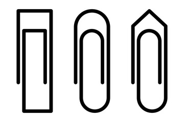 Paper clip icon set simple design