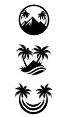 vector illustration of a tropical island with palms
